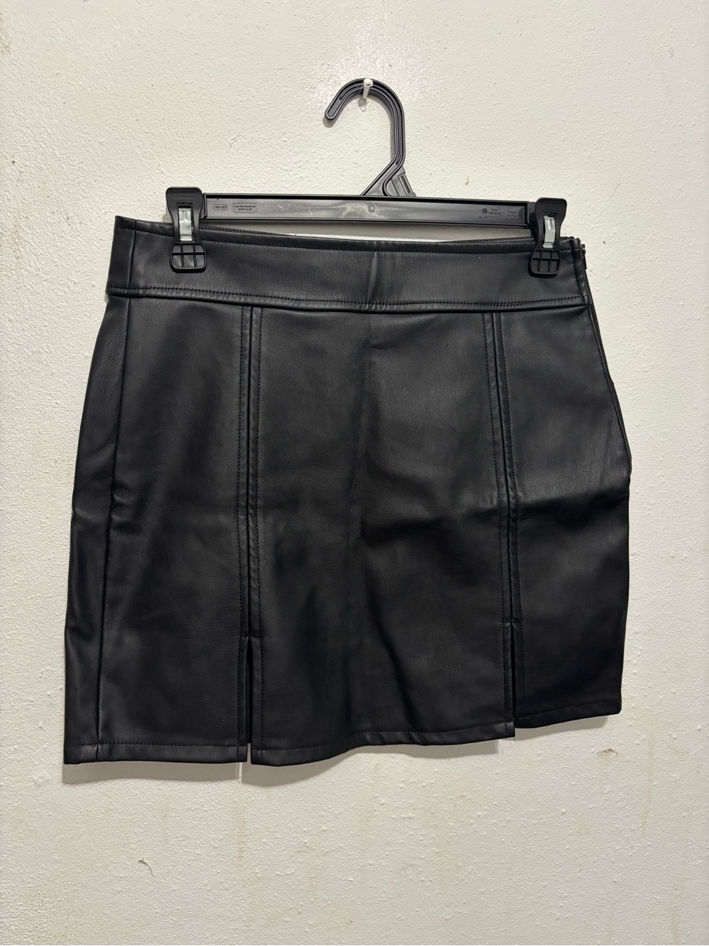 refuge Black Faux Leather Paneled Mini Skirt
